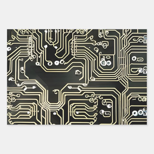 Unique Circuitry Wrapping Paper (Front)