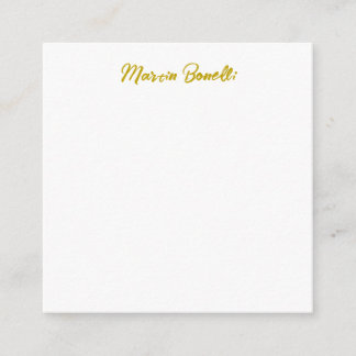 Unique Classic Simple Gold Colour Name Calligraphy Enclosure Card