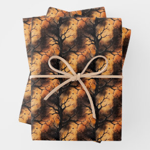 Unique classic spooky Halloween haunted forest Wrapping Paper Sheet