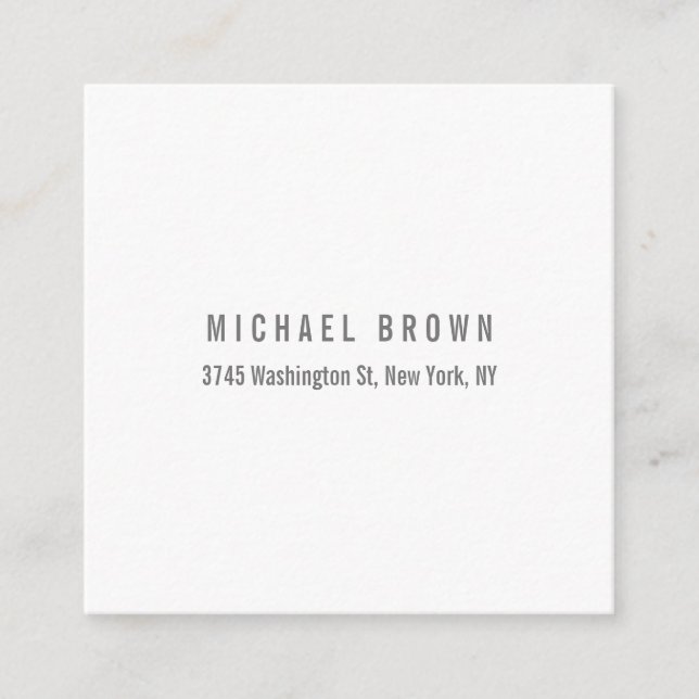 Unique Classical Elegant Plain Minimalist Enclosure Card (Front)