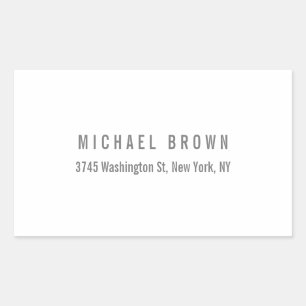 Unique Classical Elegant Plain Minimalist Rectangular Sticker