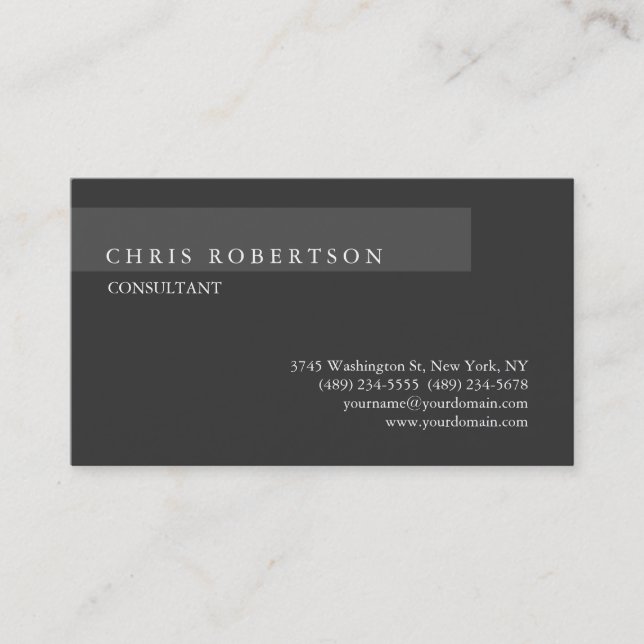 Unique Classical Grey Traditional Business Card (Front)