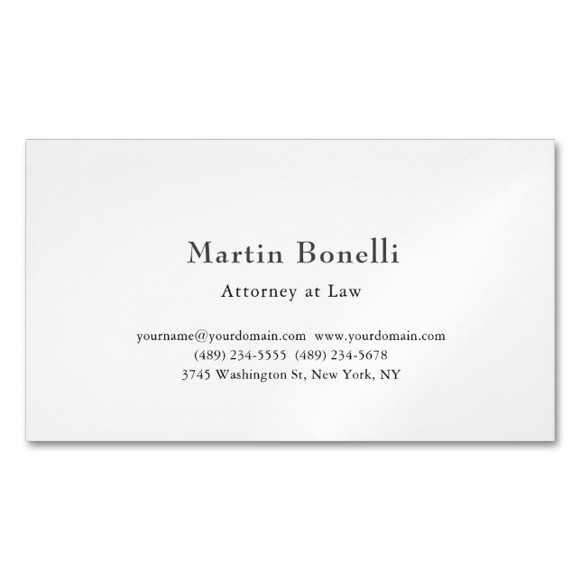 Unique Classical Personalised Custom Magnetic Business Card (Front)