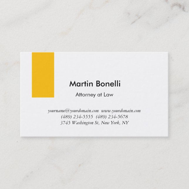 Unique Classical Simple Black & White Business Card (Front)