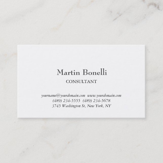 Unique Classical Simple Black White Business Card (Front)