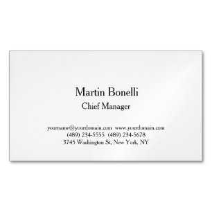Unique Classical Simple Black & White Magnetic Business Card