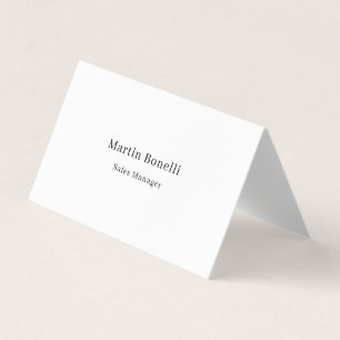 Unique Classical Simple Black White Name Two Sided Business Card