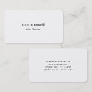 Unique Classical Simple Black White Name Two Sided Business Card