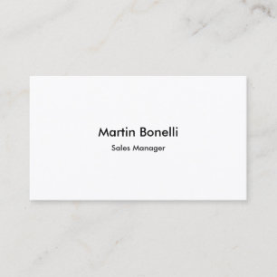 Unique Classical Simple Black White Name Two Sided Business Card