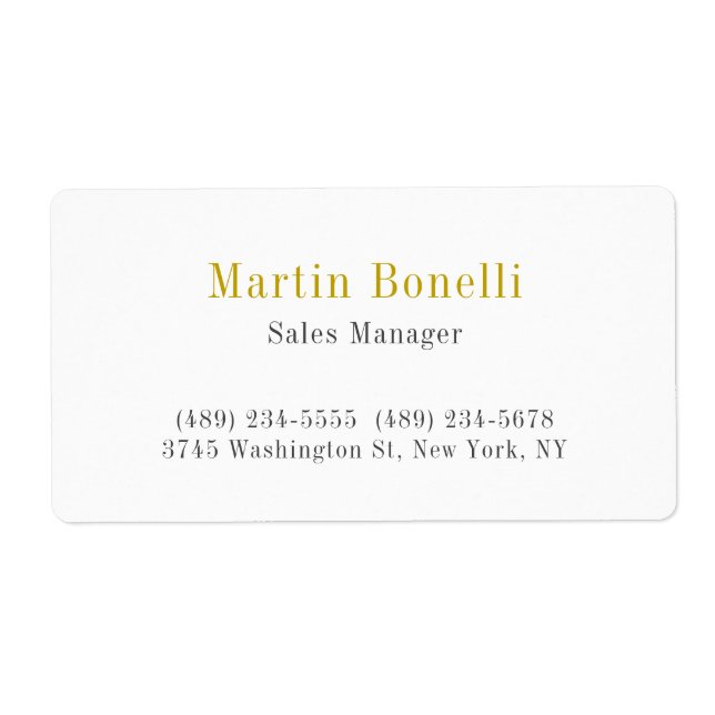 Unique Classical Simple Gold Colour Name (Front)