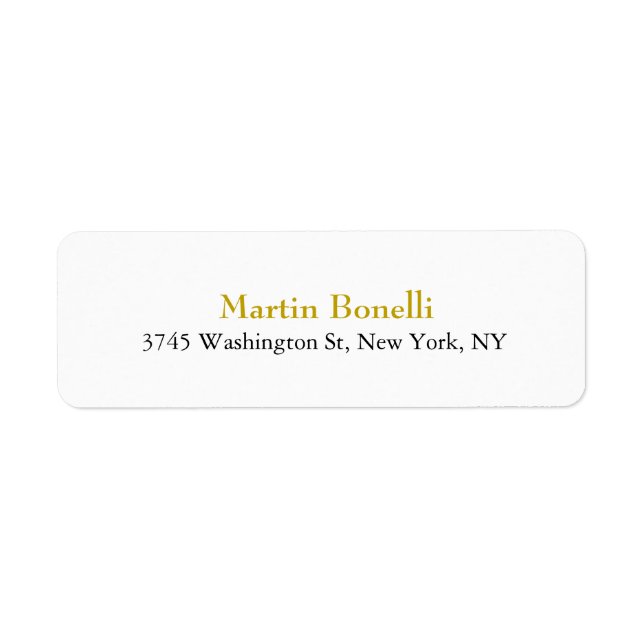 Unique Classical Simple Gold Colour Name (Front)