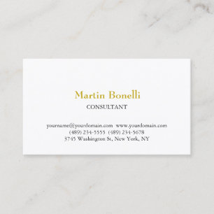 Unique Classical Simple Gold Colour Name Business Card