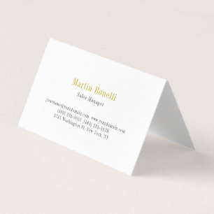 Unique Classical Simple Gold Colour Name Business Card