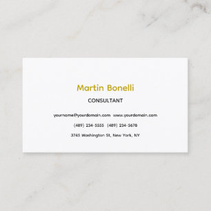 Unique Classical Simple Gold Colour Name Business Card