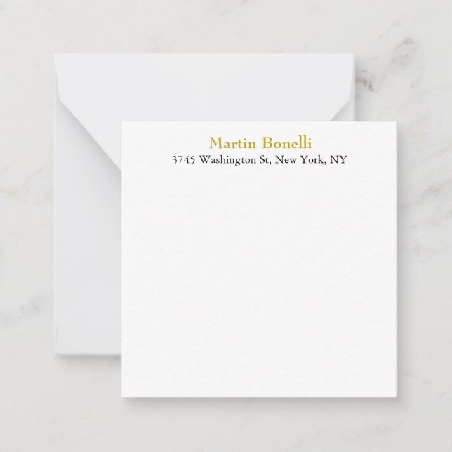 Unique Classical Simple Gold Colour Name Card (Front)