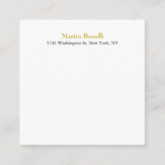 Unique Classical Simple Gold Colour Name Enclosure Card
