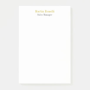 Unique Classical Simple Gold Colour Name Post-it Notes