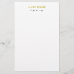 Unique Classical Simple Gold Colour Name Stationery