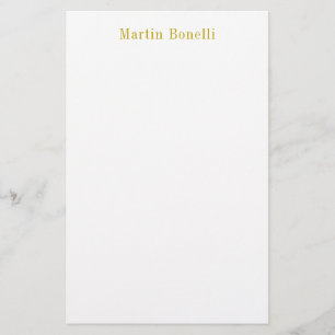 Unique Classical Simple Gold Colour Name Stationery