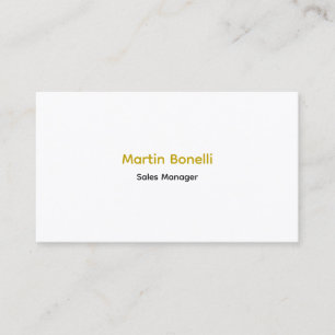 Unique Classical Simple Gold Colour Name Two Sided Business Card