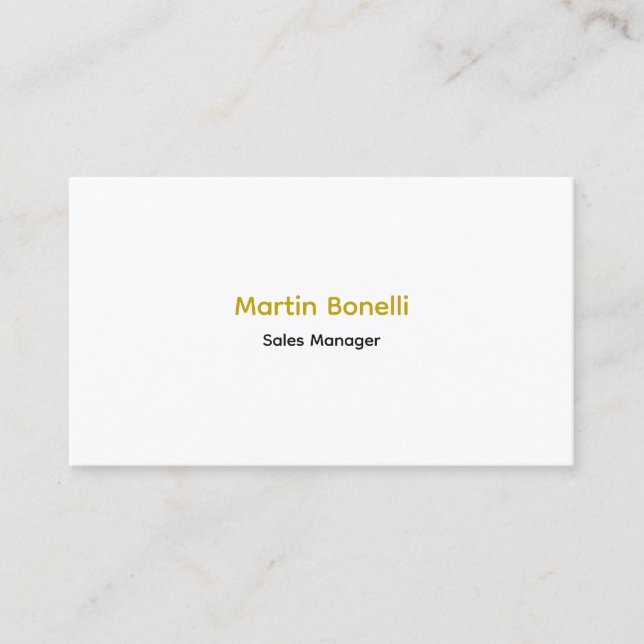 Unique Classical Simple Gold Colour Name Two Sided Business Card (Front)