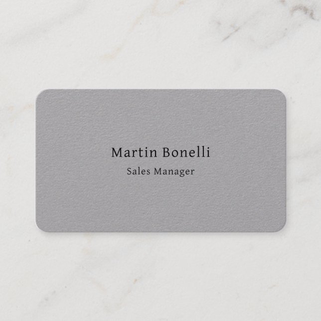 Unique Classical Simple Grey Two Sided Business Card (Front)