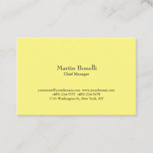Unique Classical Simple Light Yellow Business Card