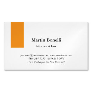 Unique Classical Simple Orange & White Magnetic Business Card