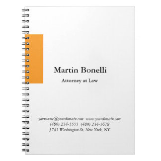 Unique Classical Simple Orange & White Notebook