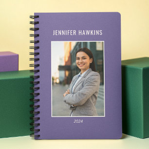 Unique Clean Purple Women Photo 2024 Business  Planner