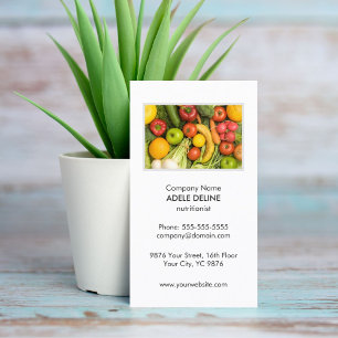 Unique Clean Vegetable Nutritionist Diet Health Business Card