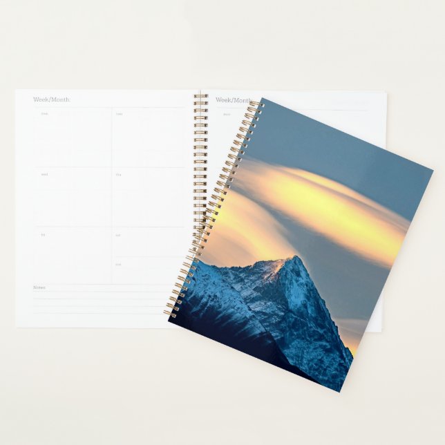 Unique Clouds Over Snow Covered Mountains Planner (Display)
