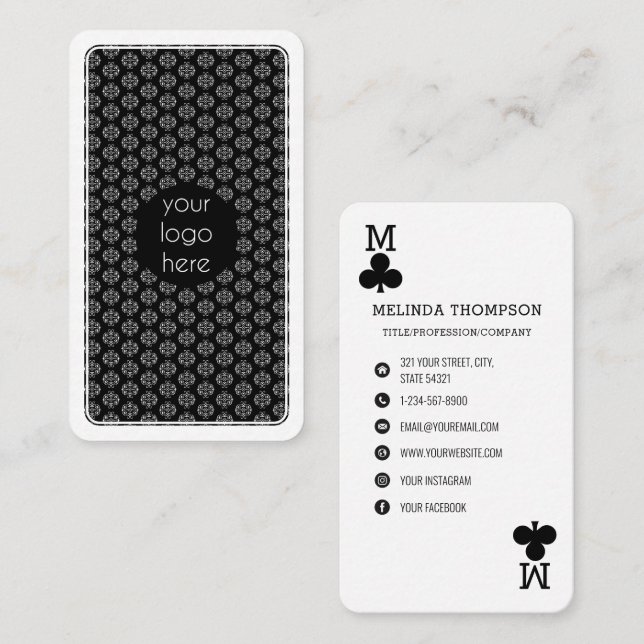 Unique Clubs Business Logo Playing Business Card (Front/Back)