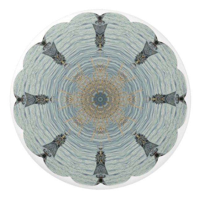 unique coastal sea glass pattern ceramic knob (Front)