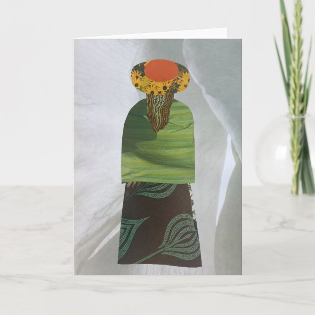 Unique Collage Earth Mama Cate Blank Card (Front)