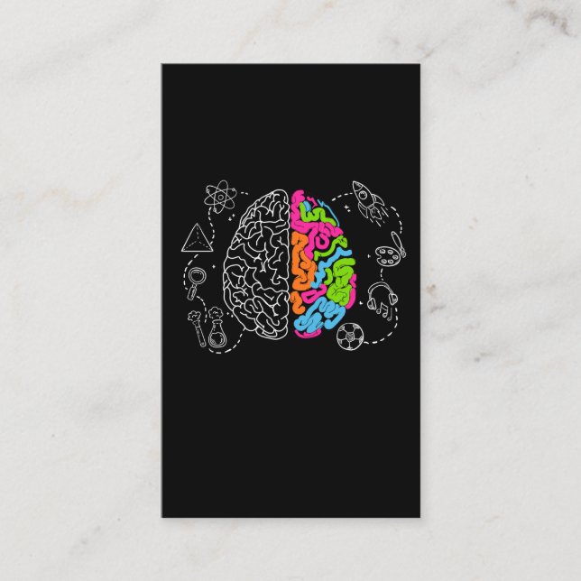 Unique Colorful Brain Graphic Art Creative Artist Business Card (Front)