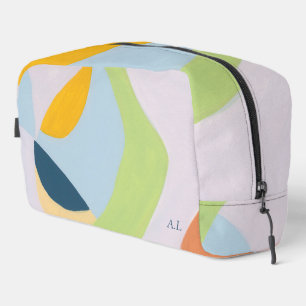 Unique colour block abstract art personalised gift dopp kit