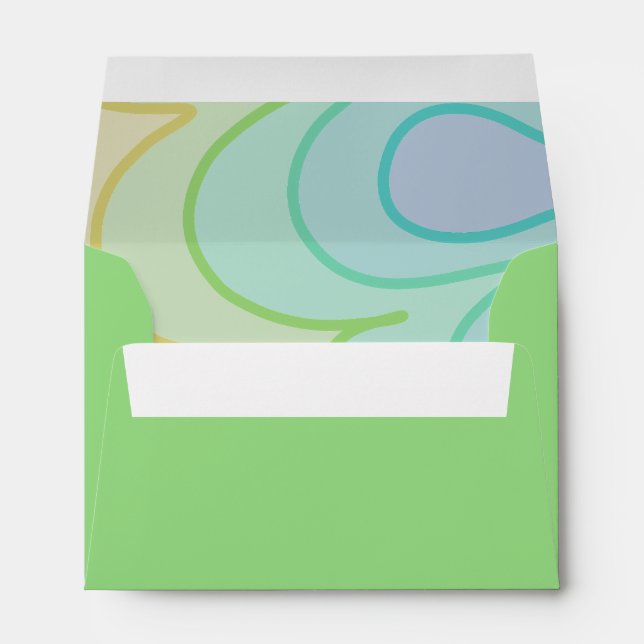 Unique Colourful Abstract Rainbow Wiggle Envelope (Back (Bottom))