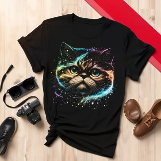 Unique Colourful Cat Design for Cat Lovers T-Shirt