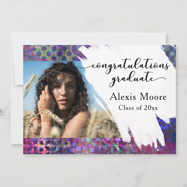 Unique Colourful Cool Graduation Announcement (Front)