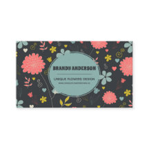 Unique Colourful Flowers Business Card