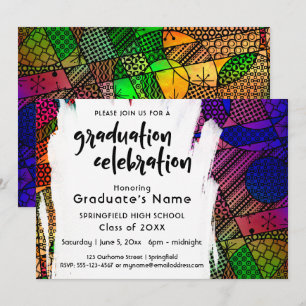 Unique, Colourful, Geometric 2 Graduation Party Invitation