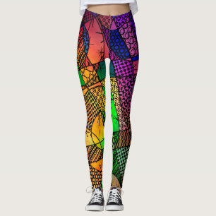 Unique Colourful Geometric Abstract, Crazy Cool Leggings