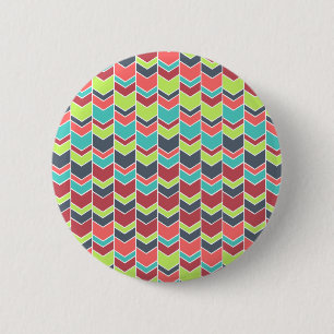 Unique Colourful Modern Chevron Pattern 6 Cm Round Badge