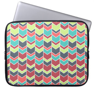Unique Colourful Modern Chevron Pattern Laptop Sleeve