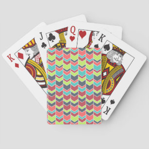 Unique Colourful Modern Chevron Pattern Playing Cards