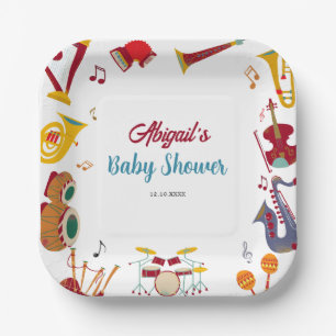 Unique Colourful Musical Baby Shower Paper Plate