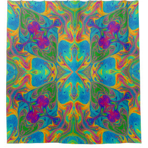 Unique Colourful Neon Abstract Shower Curtain