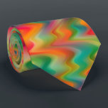 Unique Colourful Retro Chic Zigzag Waves Pattern Tie<br><div class="desc">Unique neck tie with contemporary image of bright orange, vibrant aqua turquoise, vivid lime green, yellow, purple, red and hot fuchsia pink coloured zigzag waves pattern. Ornate, funky, modern and whimsical hipster design for the artistic or artsy hip trend setter, vintage retro, nouveau deco art style or abstract graphic digital...</div>