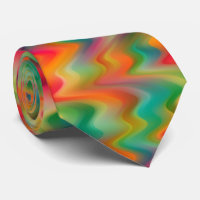 Unique Colourful Retro Chic Zigzag Waves Pattern